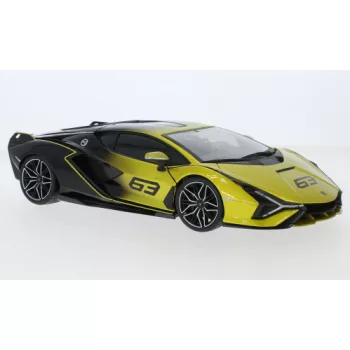   Burago - Bburago, Lamborghini Sian FKP 37, gelb/schwarz, 2020, 1:18