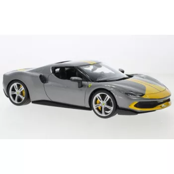 Burago - Bburago, Ferrari 296 GTB, grau/gelb, 1:18