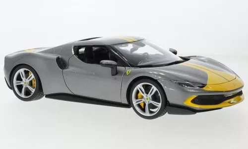 Burago - Bburago, Ferrari 296 GTB, grau/gelb, 1:18