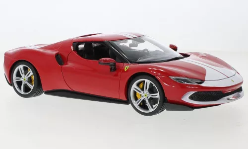 Burago - Bburago, Ferrari 296 GTB, rot/weiss, 1:18