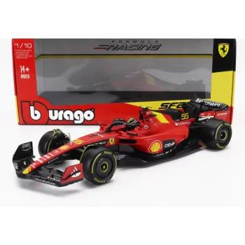   Burago - FERRARI F1  SF-23 TEAM SCUDERIA FERRARI N 55 POLE POSITION 3rd MONZA ITALY GP 2023 CARLOS SAINZ RED BLACK YELLOW