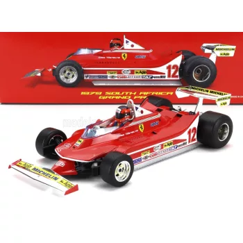   Burago - FERRARI F1  312T4 N 12 WINNER SOUTH AFRICA GP KYALAMI (WITH PILOT) 1979 GILLES VILLENEUVE RED