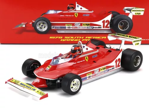Burago - FERRARI F1  312T4 N 12 WINNER SOUTH AFRICA GP KYALAMI (WITH PILOT) 1979 GILLES VILLENEUVE RED