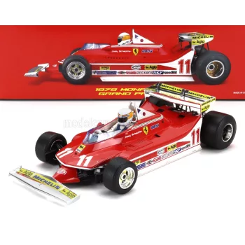   Burago - FERRARI F1  312T4 SHORT TAIL N 11 WINNER MONACO GP JODY SCHECKTER (WITH PILOT) 1979 WORLD CHAMPION RED
