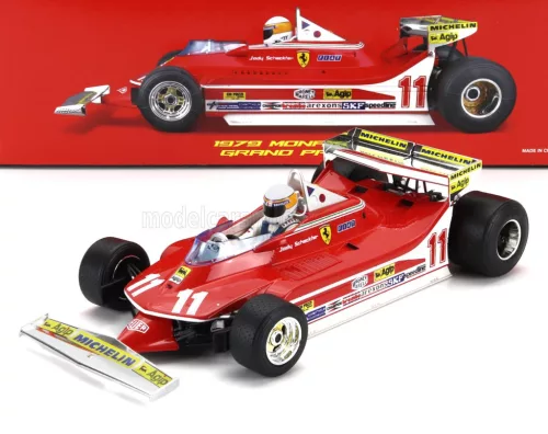 Burago - FERRARI F1  312T4 SHORT TAIL N 11 WINNER MONACO GP JODY SCHECKTER (WITH PILOT) 1979 WORLD CHAMPION RED