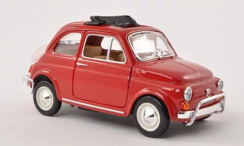 Burago - Bburago, Fiat 500 L, rot, 1968, 1:24