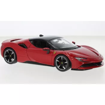 Burago - Ferrari SF90 Stradale, rot/schwarz, 1:24