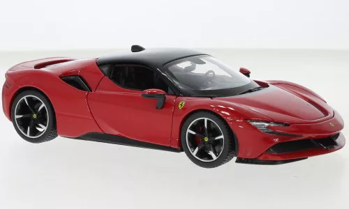 Burago - Ferrari SF90 Stradale, rot/schwarz, 1:24