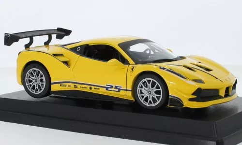 Burago - Ferrari 488 Challenge, gelb, #25, 1:24