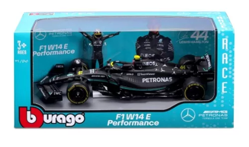 Burago - MERCEDES GP F1 W14 TEAM MERCEDES-AMG PETRONAS FORMULA ONE N 44 SEASON 2023 LEWIS HAMILTON MATT BLACK