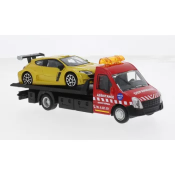 Burago - Bburago, Iveco Daily Transporter, rot/gelb, 1:43