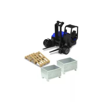 Burago - Bburago, - Gabelstapler, blau/schwarz, 1:43