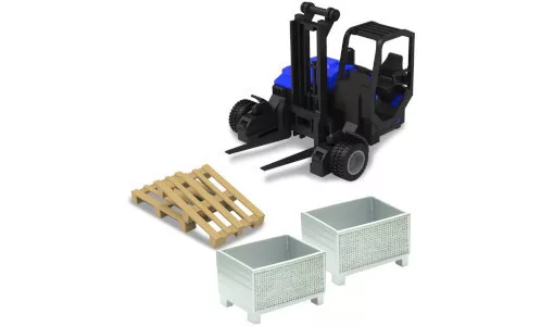 Burago - Bburago, - Gabelstapler, blau/schwarz, 1:43