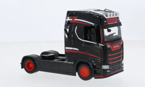 Burago - Scania S730 Highline, schwarz/rot, 1:43