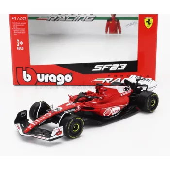   Burago - FERRARI F1  SF-23 TEAM SCUDERIA FERRARI N 16 2nd LAS VEGAS USA GP 2023 CHARLES LECLERC RED WHITE BLACK
