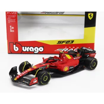   Burago - FERRARI F1  SF-23 TEAM SCUDERIA FERRARI N 55 POLE POSITION 3rd MONZA ITALY GP 2023 CARLOS SAINZ RED BLACK YELLOW