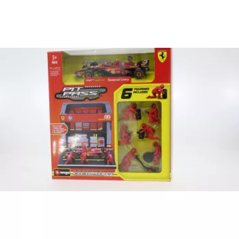 Burago - Ferrari SF-24 + Pitbox Set 2024 #55