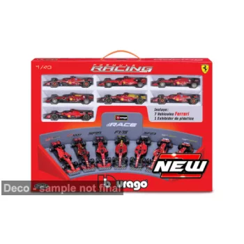   Burago - Ferrari 7 Car Set: SF90 + SF1000 + SF21 + F1-75 + SF23 + 2xSF24