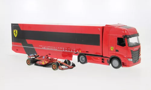 Burago -  Iveco S-Way 570 rot Formula 1 Ferrari #16