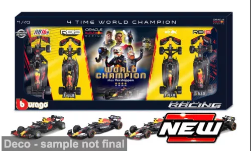 Burago -  Red Bull 4 x World Champion set Max Verstappen Formel 1 1:43