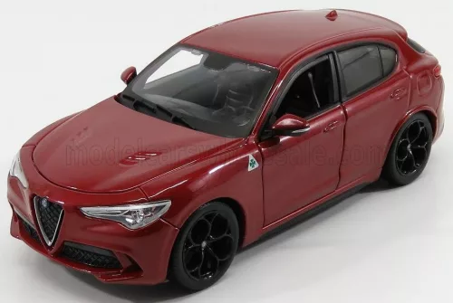 Burago - ALFA ROMEO STELVIO Q4 QUADRIFOGLIO V6 BITURBO 510hp 2017 ROSSO ALFA - RED