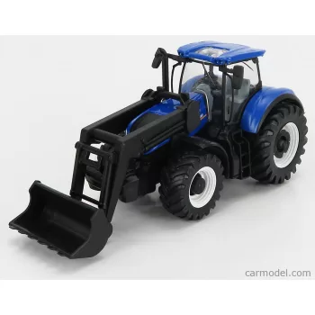   Burago - New Holland T7.315 Tractor With Front Loader Scraper 2018 Blue