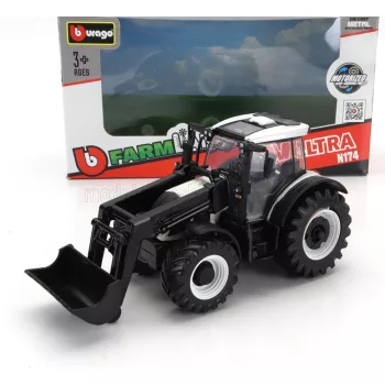 Burago - VALTRA N174 TRACTOR FRONT LOADER 2017 WHITE BLACK