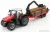Burago - Massey Ferguson 8740S Tractor + Tree Forwarder And Wood Red Silver
