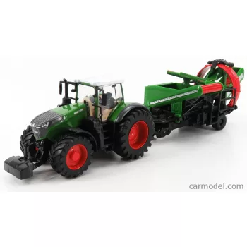   Burago - Fendt Vario 1050 Tractor With Cultivator Trailer 2016 Green Grey Red