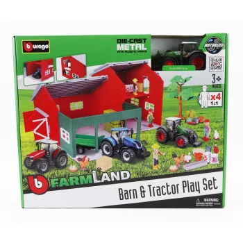   Burago - FENDT SET FARM BARN & TRACTOR PLAY 1050 VARIO TRACTOR 2016 GREEN