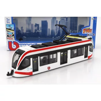 Burago - TRAM CITY TRAM AUTOBUS WHITE RED BLACK