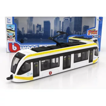 Burago - TRAM CITY TRAM AUTOBUS WHITE YELLOW BLACK