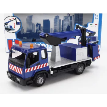   Burago - MAN TRUCK GRU CRANE ELEVATOR CON PIATTAFORMA CESTELLO 2-ASSI 2010 BLUE SILVER