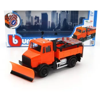   Burago - TRUCK ROAD SECURITY SPAZZANEVE SNOWPLOUGH AND SIGNAL BOARD 2-ASSI 2010 ORANGE