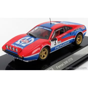   Burago - Ferrari 308 Gtb Pioneer (Night Version) N 3 Rally Montecarlo 1982 J.C.Andruet - Biche Red Blue