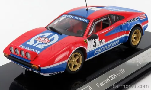 Burago - Ferrari 308 Gtb Pioneer (Night Version) N 3 Rally Montecarlo 1982 J.C.Andruet - Biche Red Blue