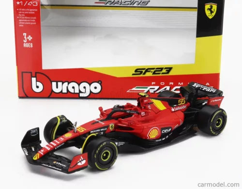 Burago - Ferrari SF-23 Team Scuderia Ferrari #55 Carlos Sainz jr. 3rd Italian GP (Monza) Formula 1 2023