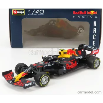   Burago - Red Bull F1 Rb16B Honda Ra620H Team Aston Martin N 11 Season 2021 Sergio Perez Matt Blue Yellow Red