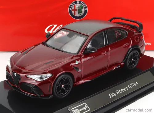 Burago - Alfa Romeo Giulia Gtam 2020 - With Hard Showcase - Exclusive Carmodel Rosso Gta - Red Met