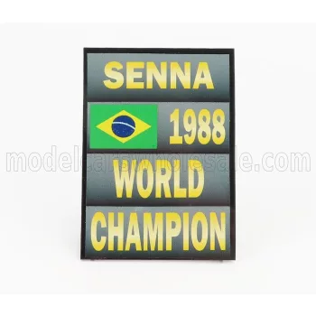   Cartrix - ACCESSORIES F1  WORLD CHAMPION PLATE PIT BOARD - McLAREN MP4/4 HONDA N 12 SEASON 1988 AYRTON SENNA GREY BLACK YELLOW