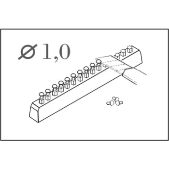 CMK - Nieten rund cal. 1,0 mm, 60 St. mit Bohrer 0,6 mm