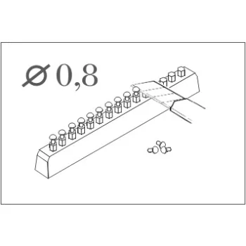 CMK - Nieten rund cal. 0,8 mm, 60 St. mit Bohrer 0,5 mm