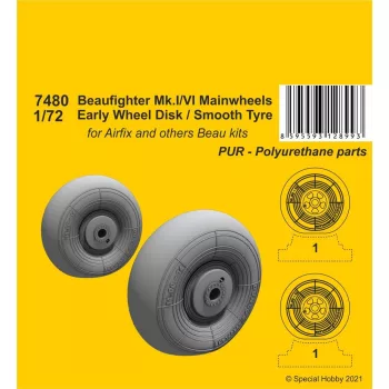   CMK - Beufighter Mk.I/VI Mainwheels - Early Wheel Hub / Smooth Tyre
