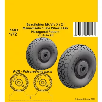   CMK - Beaufighter Mk.VI/X/21 Mainwheels - Late Wheel Disk / Hexagonal Tread Pattern