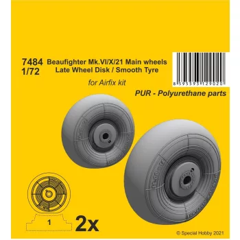   CMK - Beaufighter Mk.VI/X/21 Mainwheels - Late Wheel Disk / Smooth Tyre
