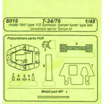 CMK - T-34/76 model 1941 112 Sormovo für Tamiya-Bausatz