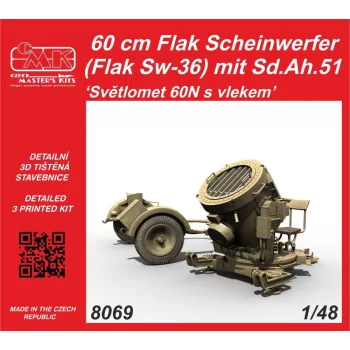   CMK - 60 cm Flak Scheinwerfer (Flak Sw-36) mit Sd.Ah.51 / Sv?tlomet 60N s vlekem 1/48