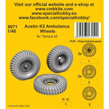 CMK - 1/48 Austin K2 Ambulance wheels / for Tamiya kit