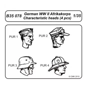 CMK - German Wwii Afrikakorps Head (4 Pcs)