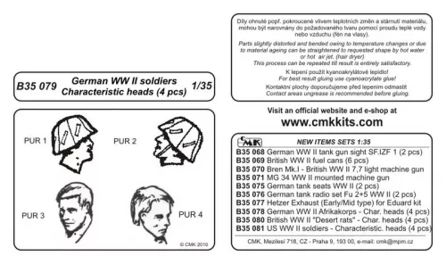CMK - German Wwii Soldiers Head (4 Pcs)